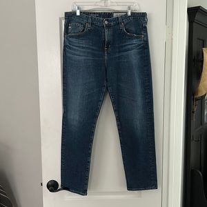 At ex boyfriend slouchy slim distressed jeans - cute !